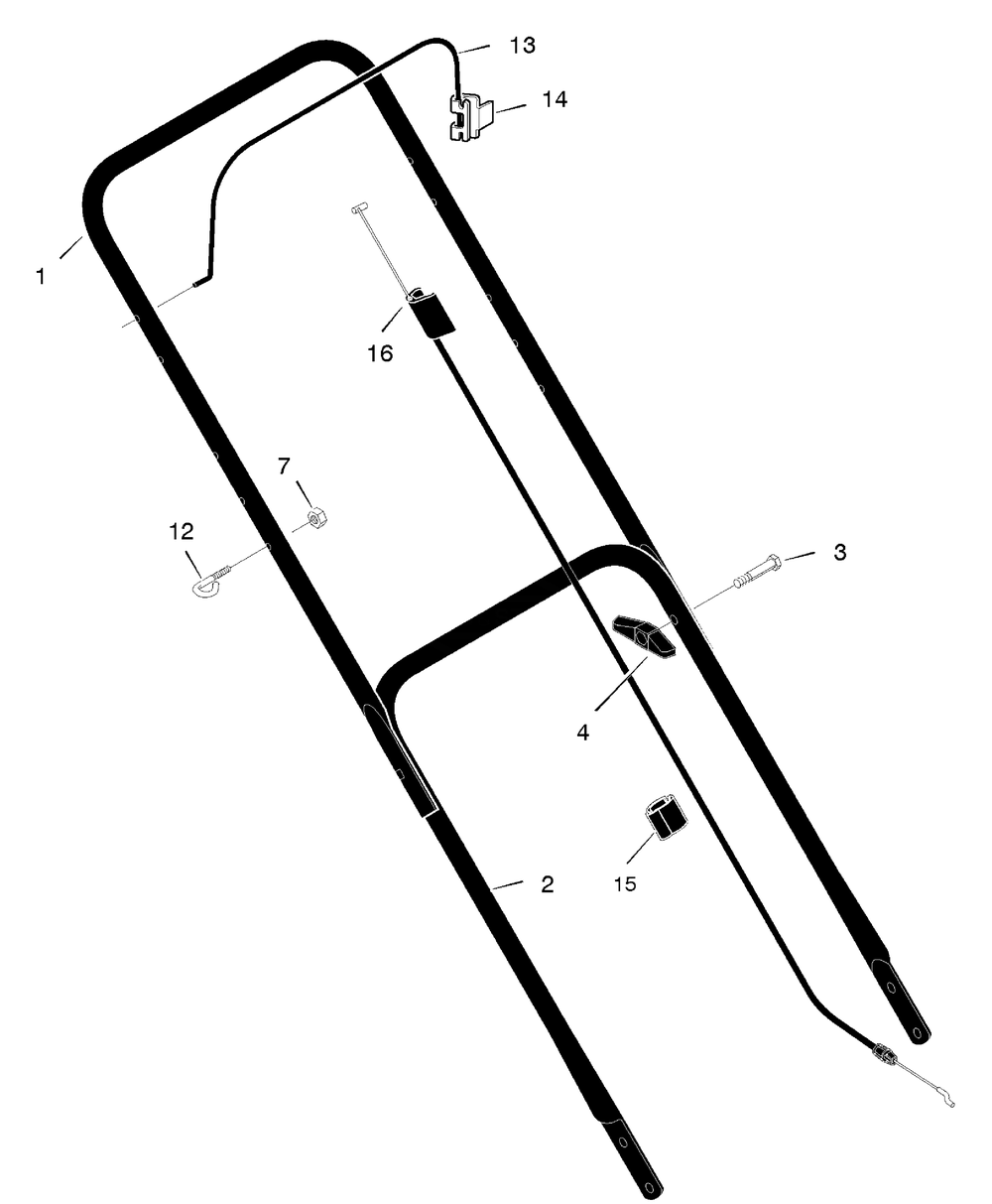 Handle Assembly Diagram and Parts List for 224010X24B 2004 Briggs and Stratton Lawn Mower